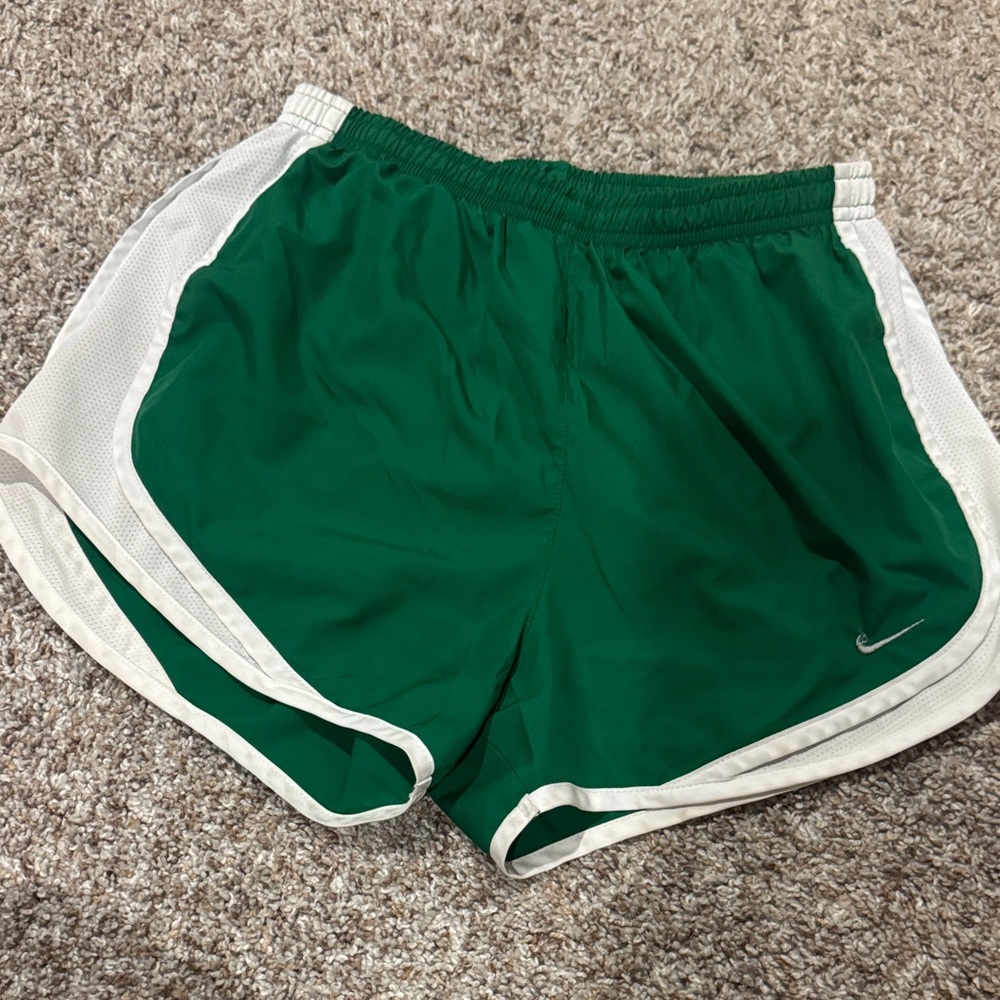 Nike Women's Green and White Athletic Shorts